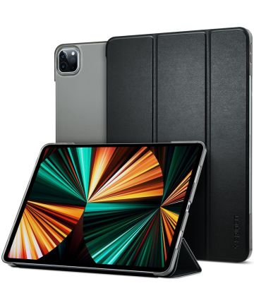 Spigen Smart Fold Apple iPad Pro 12.9 (2021) Hoes Book Case Zwart Hoesjes