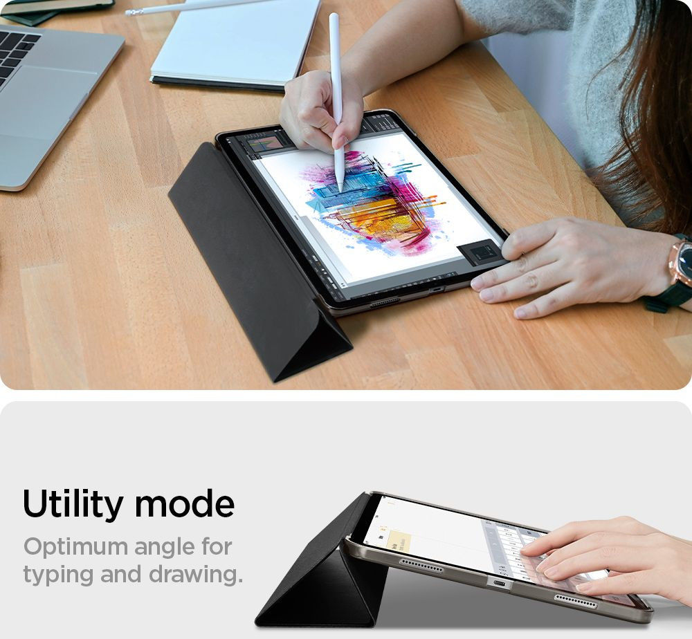 Spigen Smart Fold Apple iPad Pro 12.9 (2021) Hoes Book Case Zwart afbeelding 6