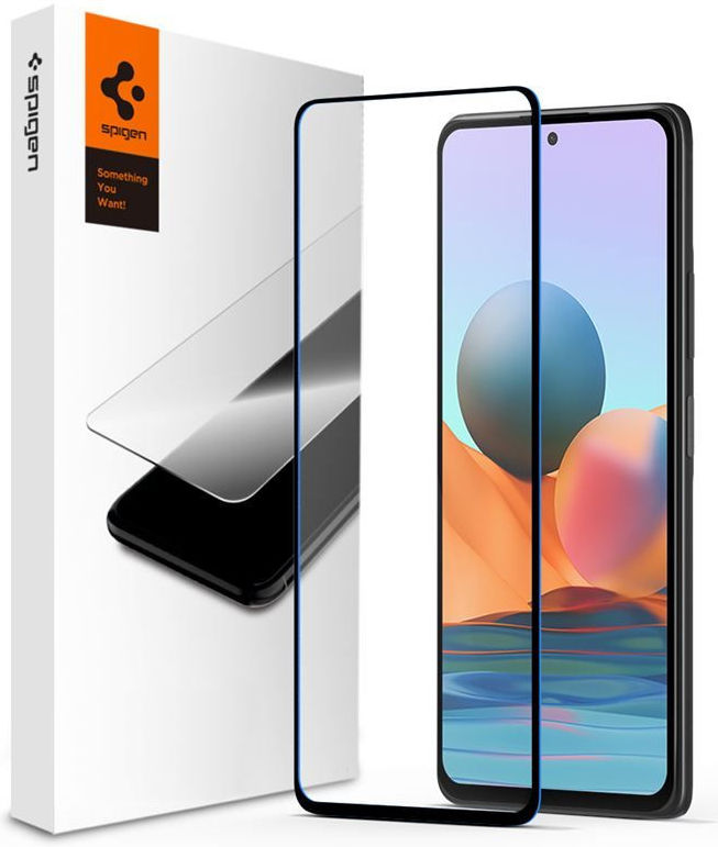 Spigen Glass Xiaomi Redmi Note 10 Tempered Glass Zwart afbeelding 1