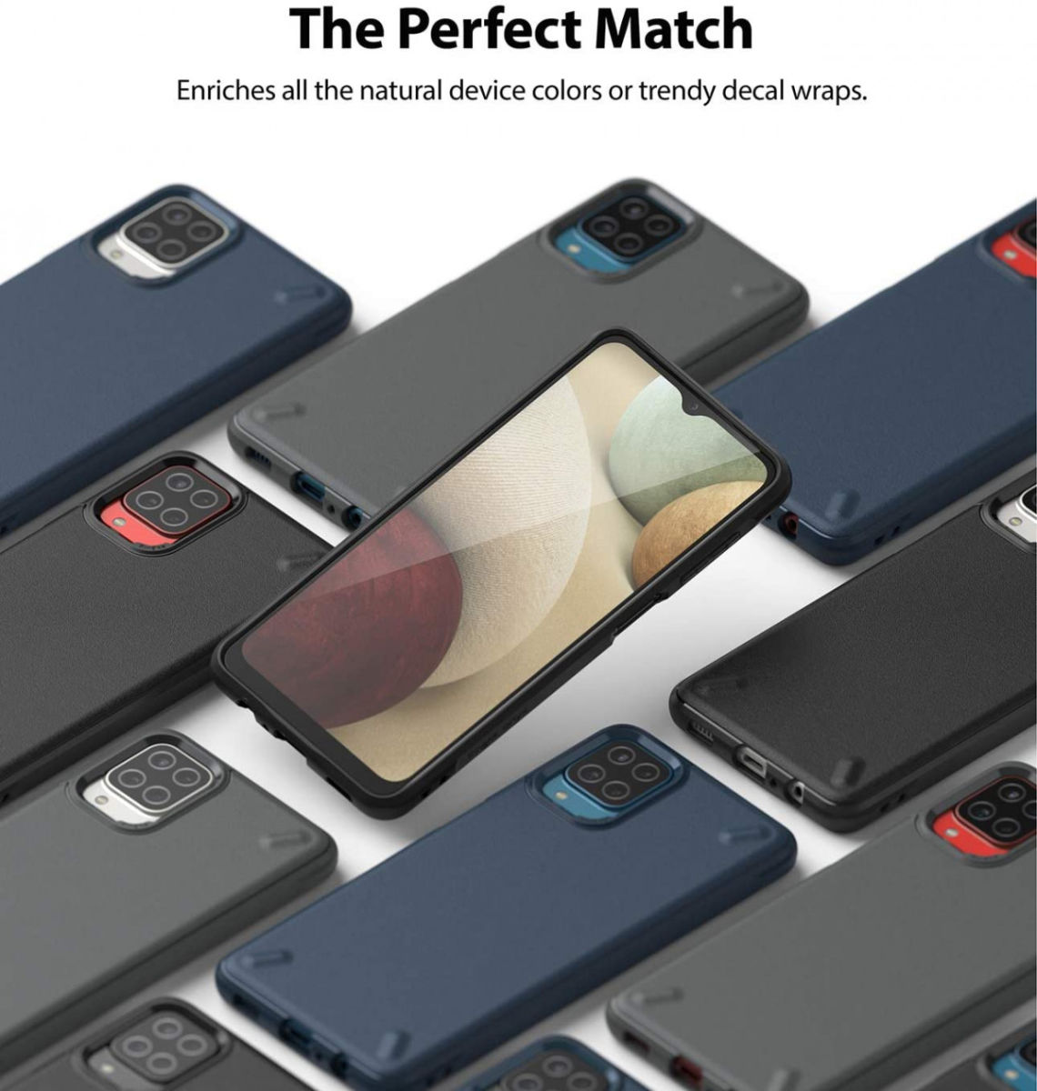 Ringke Onyx Samsung Galaxy A12 Hoesje Flexibel TPU Zwart afbeelding 7
