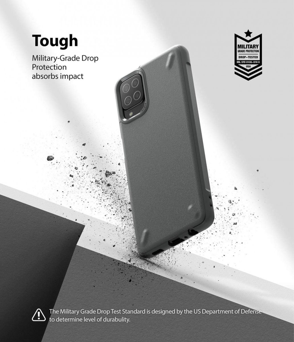 Ringke Onyx Samsung Galaxy A12 Hoesje Flexibel TPU Grijs afbeelding 3
