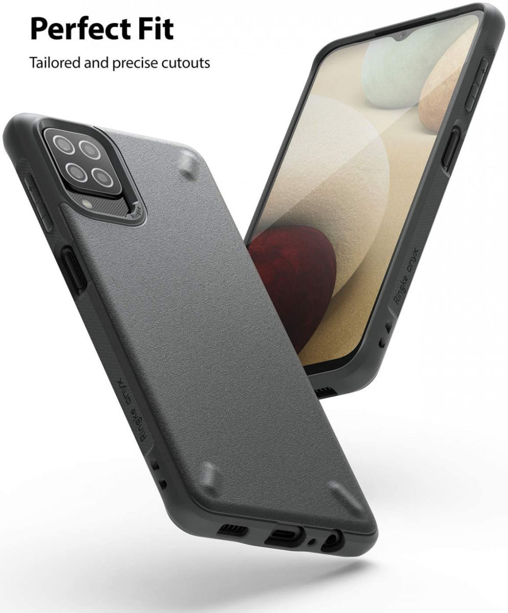Ringke Onyx Samsung Galaxy A12 Hoesje Flexibel TPU Grijs afbeelding 5