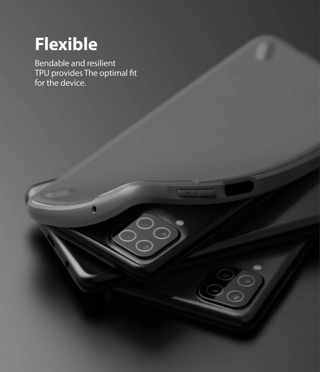 Ringke Onyx Samsung Galaxy A12 Hoesje Flexibel TPU Grijs afbeelding 6