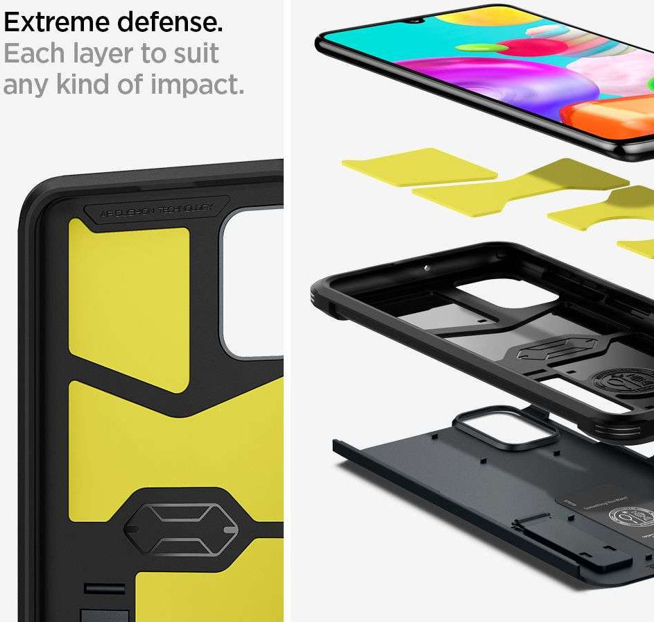 Spigen Tough Armor Samsung Galaxy A41 Hoesje Back Cover Metal Slate afbeelding 3