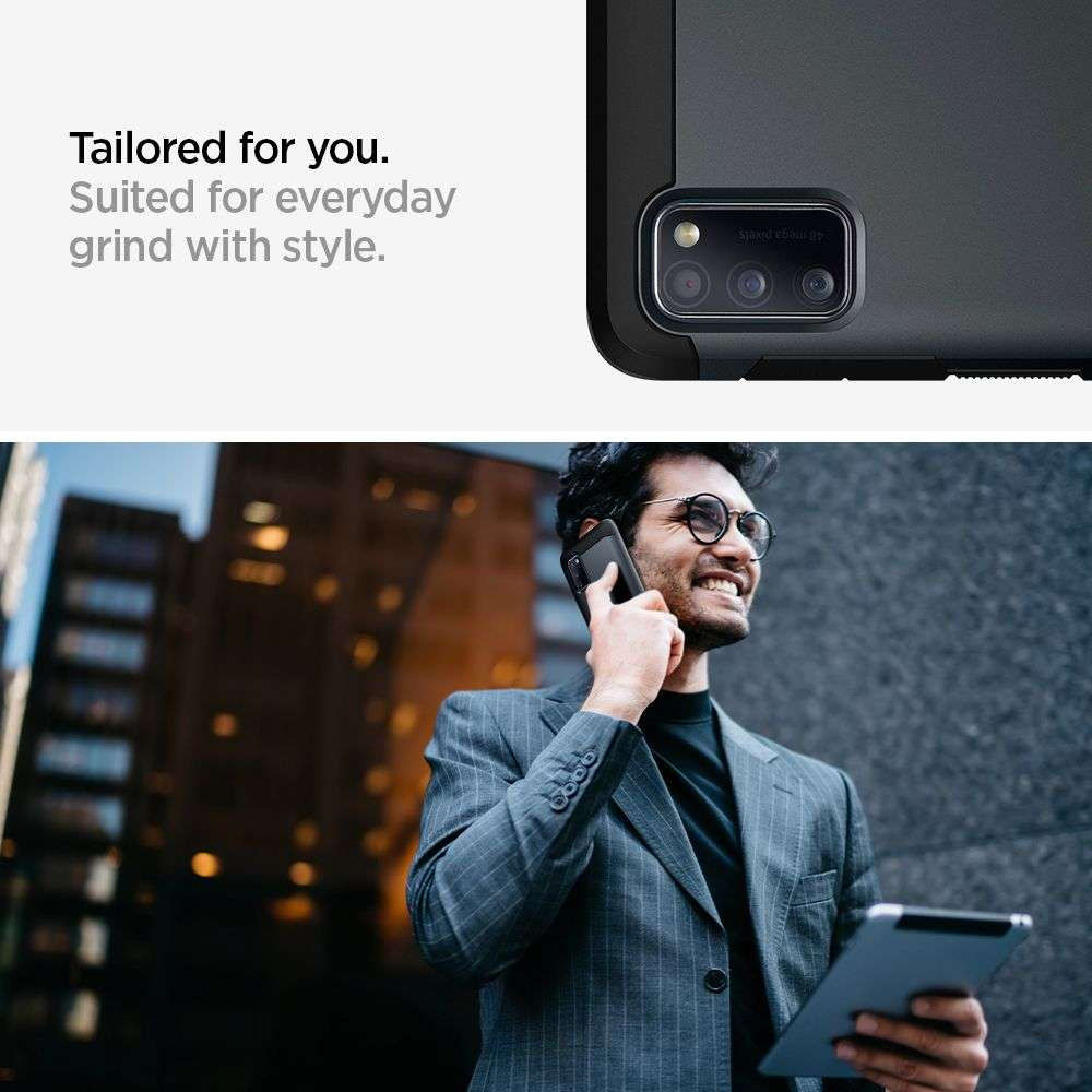 Spigen Tough Armor Samsung Galaxy A41 Hoesje Back Cover Metal Slate afbeelding 7