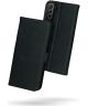 Rosso Deluxe Samsung Galaxy S21 FE Hoesje Echt Leer Book Case Zwart