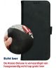 Rosso Deluxe Samsung Galaxy A22 5G Hoesje Echt Leer Book Case Zwart