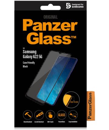 PanzerGlass Samsung Galaxy A22 5G Screen Protector Case Friendly Zwart Screen Protectors