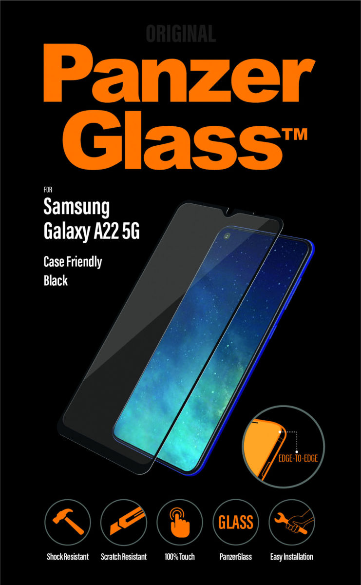 PanzerGlass Samsung Galaxy A22 5G Screen Protector Case Friendly Zwart afbeelding 5