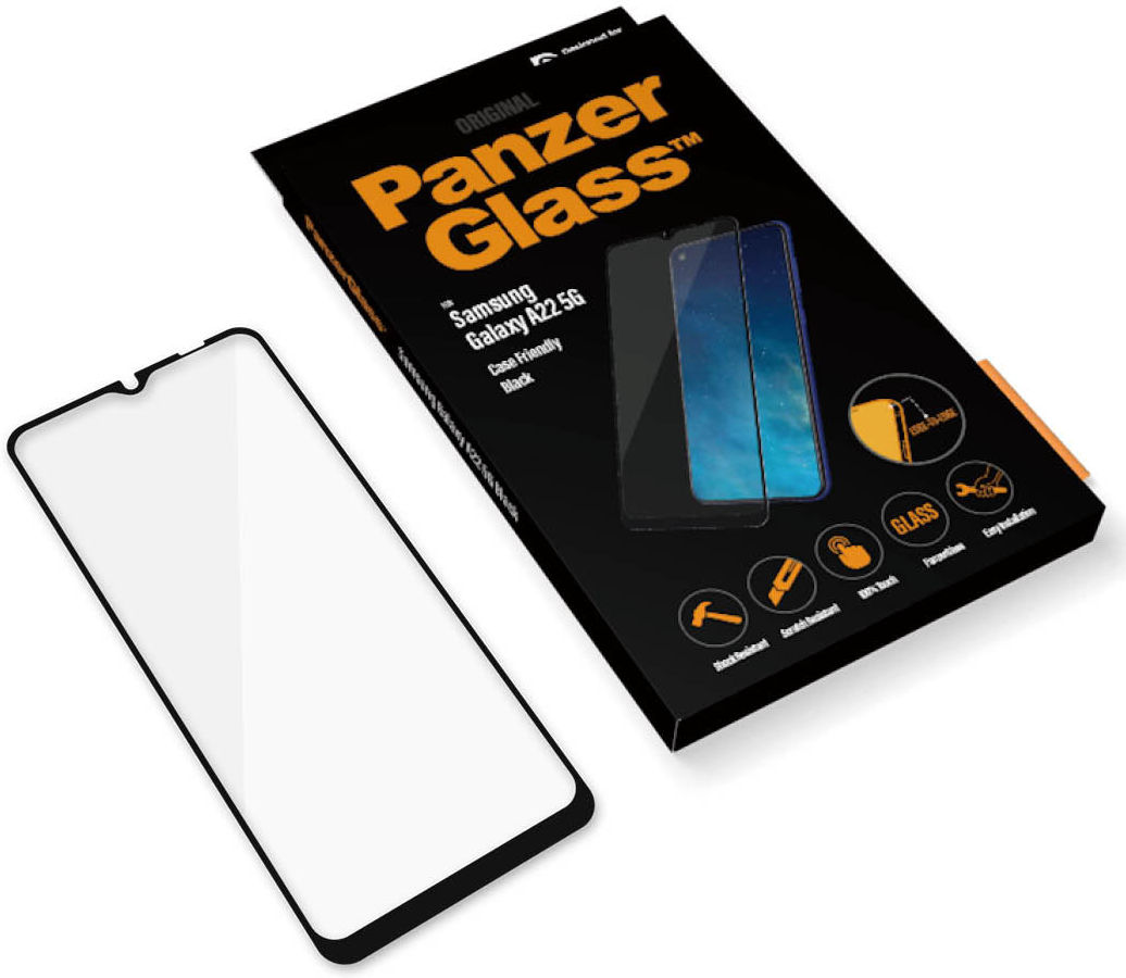 PanzerGlass Samsung Galaxy A22 5G Screen Protector Case Friendly Zwart afbeelding 6
