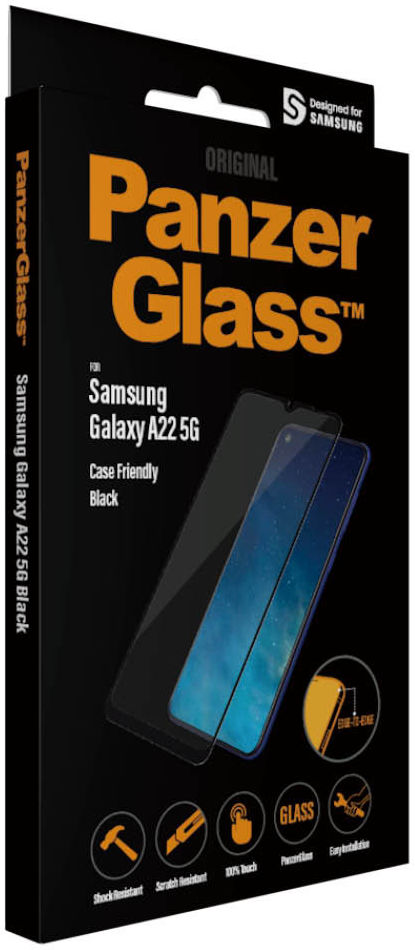 PanzerGlass Samsung Galaxy A22 5G Screen Protector Case Friendly Zwart afbeelding 7