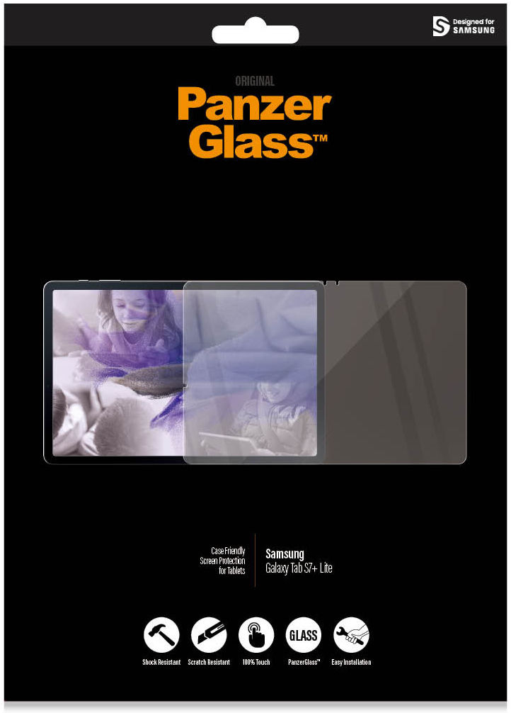 PanzerGlass Samsung Tab S7 Plus Lite Screen Protector Case Friendly afbeelding 1