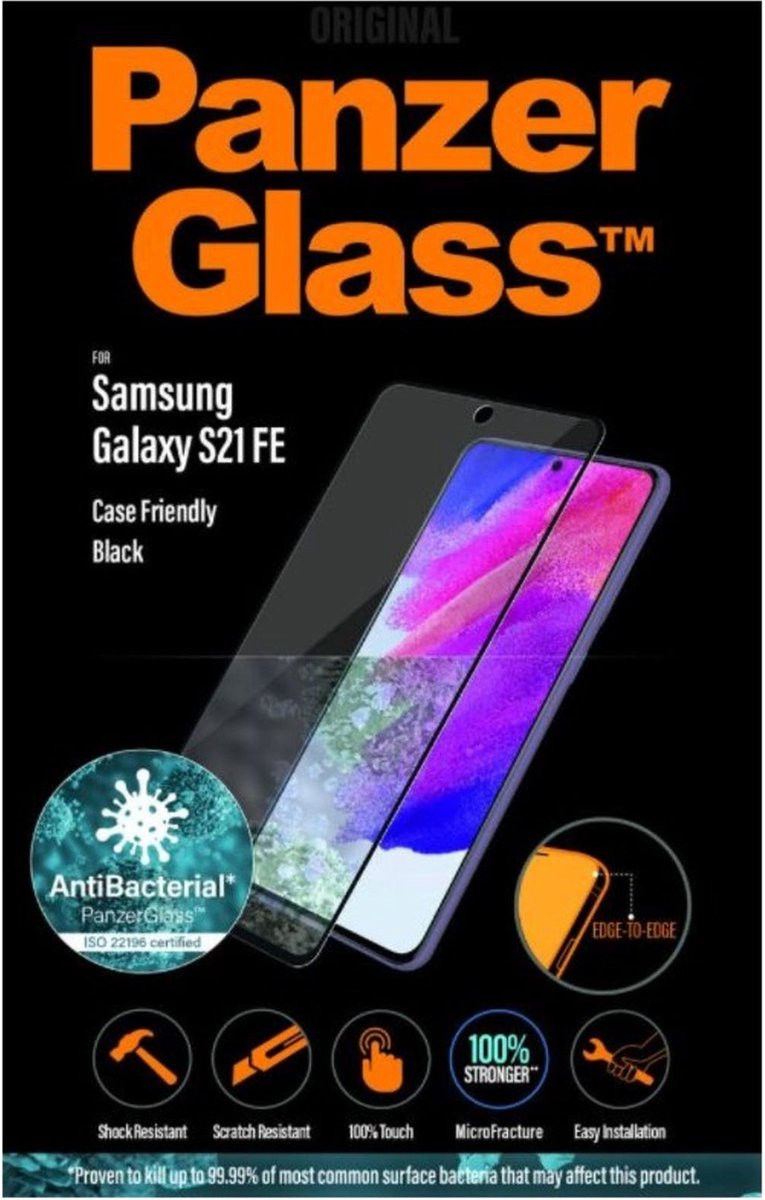 PanzerGlass Samsung Galaxy S21 FE Screen Protector Antibacterieel afbeelding 1