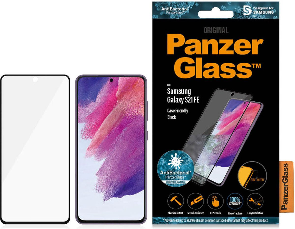 PanzerGlass Samsung Galaxy S21 FE Screen Protector Antibacterieel afbeelding 4
