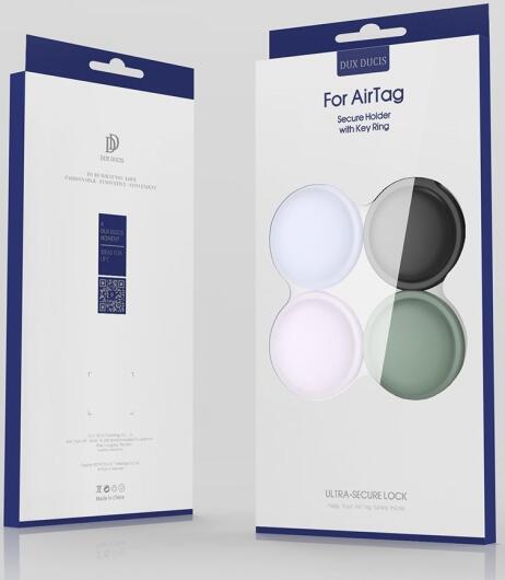 Dux Ducis Apple AirTag Sleutelhanger Zwart/Roze/Blauw/Groen (4-Pack) afbeelding 15