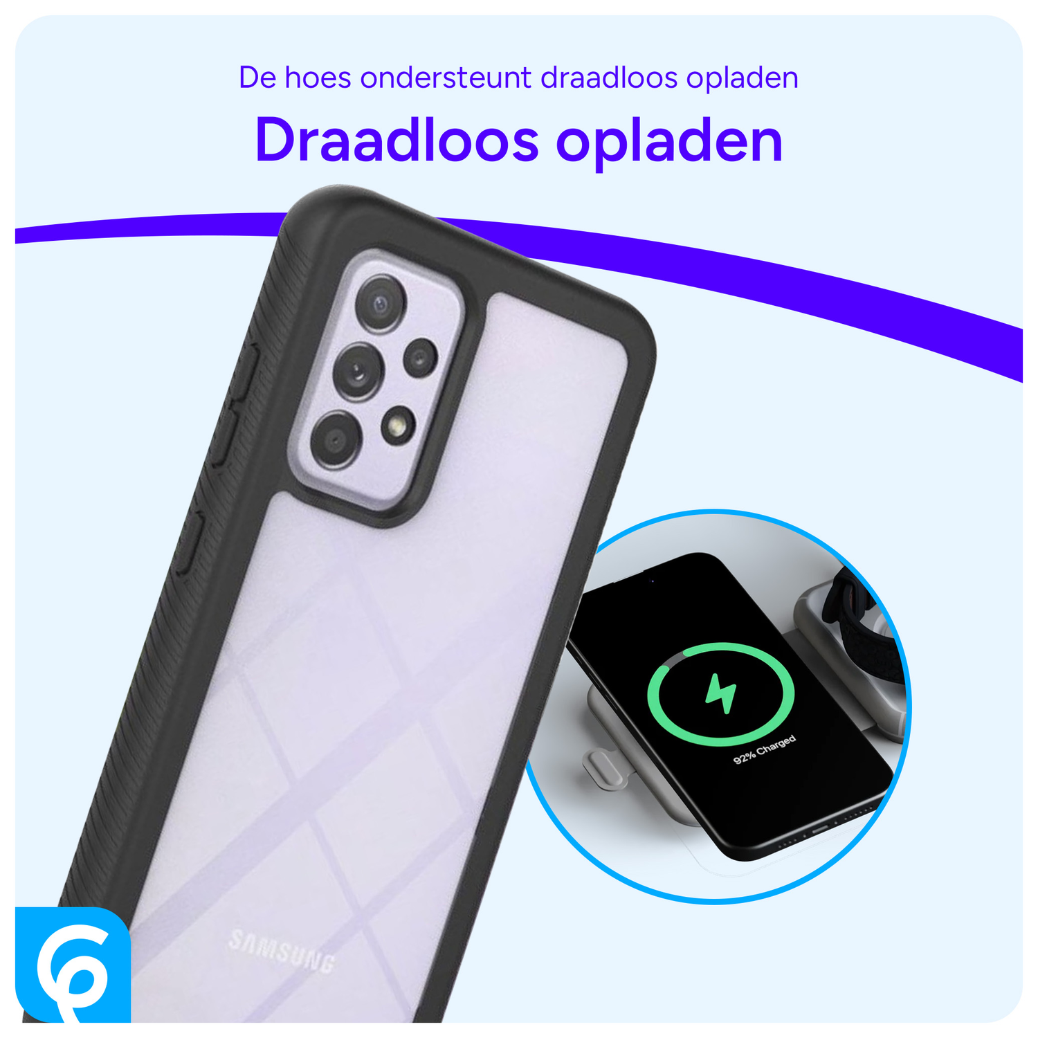 Samsung Galaxy A52 / A52S Hoesje Full Protect 360° Cover Hybride Zwart afbeelding 5