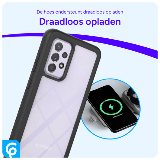 Samsung Galaxy A52 / A52S Hoesje Full Protect 360° Cover Hybride Zwart afbeelding 5