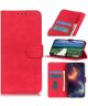KHAZNEH Samsung Galaxy A22 5G Hoesje Retro Portemonnee Book Case Red