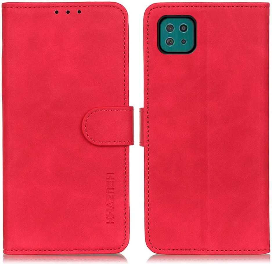 KHAZNEH Samsung Galaxy A22 5G Hoesje Retro Portemonnee Book Case Red afbeelding 6