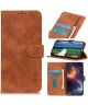 KHAZNEH Samsung Galaxy A22 Hoesje Retro Wallet Book Case Bruin