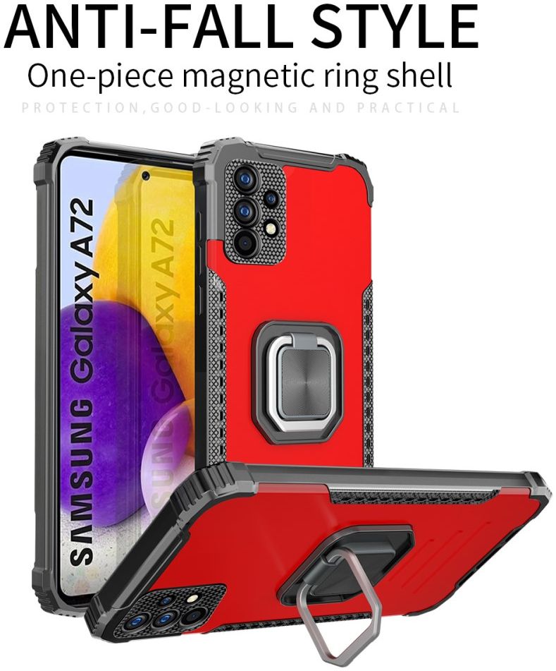 Samsung Galaxy A32 4G Hoesje met Metalen Magnetische Kickstand Zwart afbeelding 3