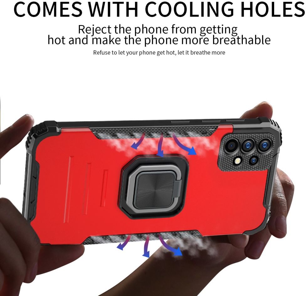 Samsung Galaxy A32 4G Hoesje met Metalen Magnetische Kickstand Zwart afbeelding 7