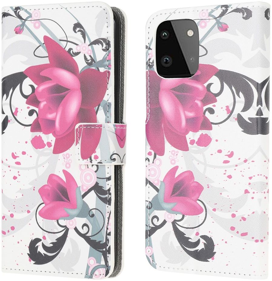 Samsung Galaxy A22 5G Hoesje Portemonnee met Bloemen Print afbeelding 6