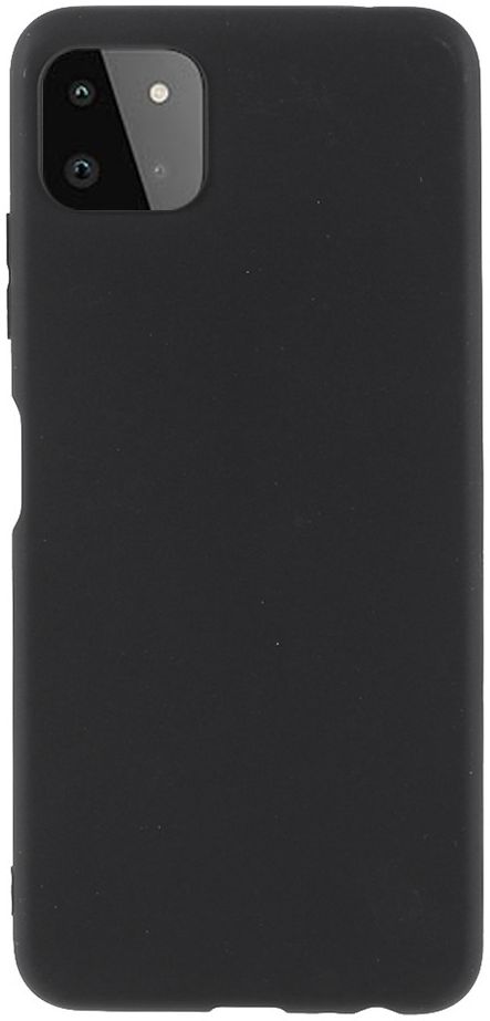 Samsung Galaxy A22 5G Hoesje Dun TPU Matte Back Cover Zwart afbeelding 1