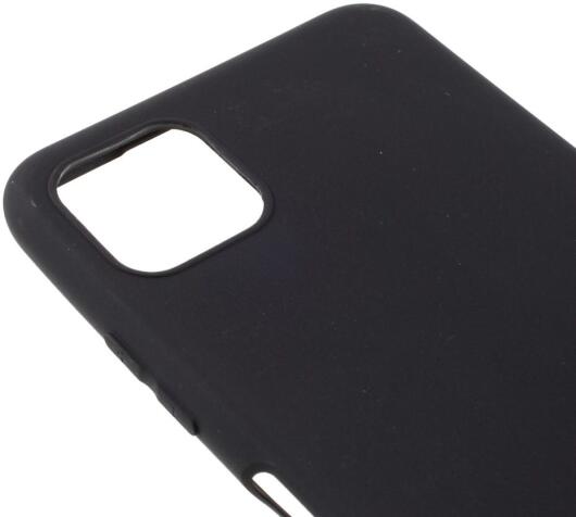 Samsung Galaxy A22 5G Hoesje Dun TPU Matte Back Cover Zwart afbeelding 6