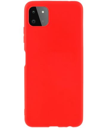Samsung Galaxy A22 5G Hoesje Dun TPU Matte Back Cover Rood Hoesjes