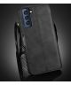 DG Ming Samsung Galaxy S21 FE Hoesje Retro Wallet Book Case Zwart