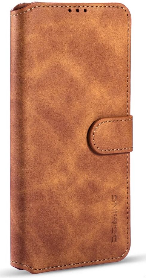 DG Ming Samsung Galaxy S21 FE Hoesje Retro Wallet Book Case Lichtbruin afbeelding 2