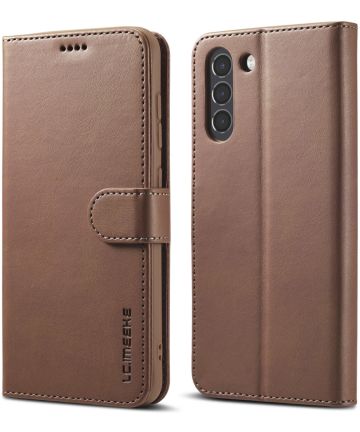 LC.IMEEKE Samsung Galaxy S21 FE Hoesje Wallet Book Case Bruin Hoesjes