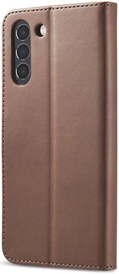 LC.IMEEKE Samsung Galaxy S21 FE Hoesje Wallet Book Case Bruin afbeelding 2