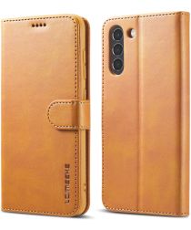 LC.IMEEKE Samsung Galaxy S21 FE Hoesje Wallet Book Case Lichtbruin