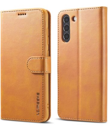 LC.IMEEKE Samsung Galaxy S21 FE Hoesje Wallet Book Case Lichtbruin Hoesjes