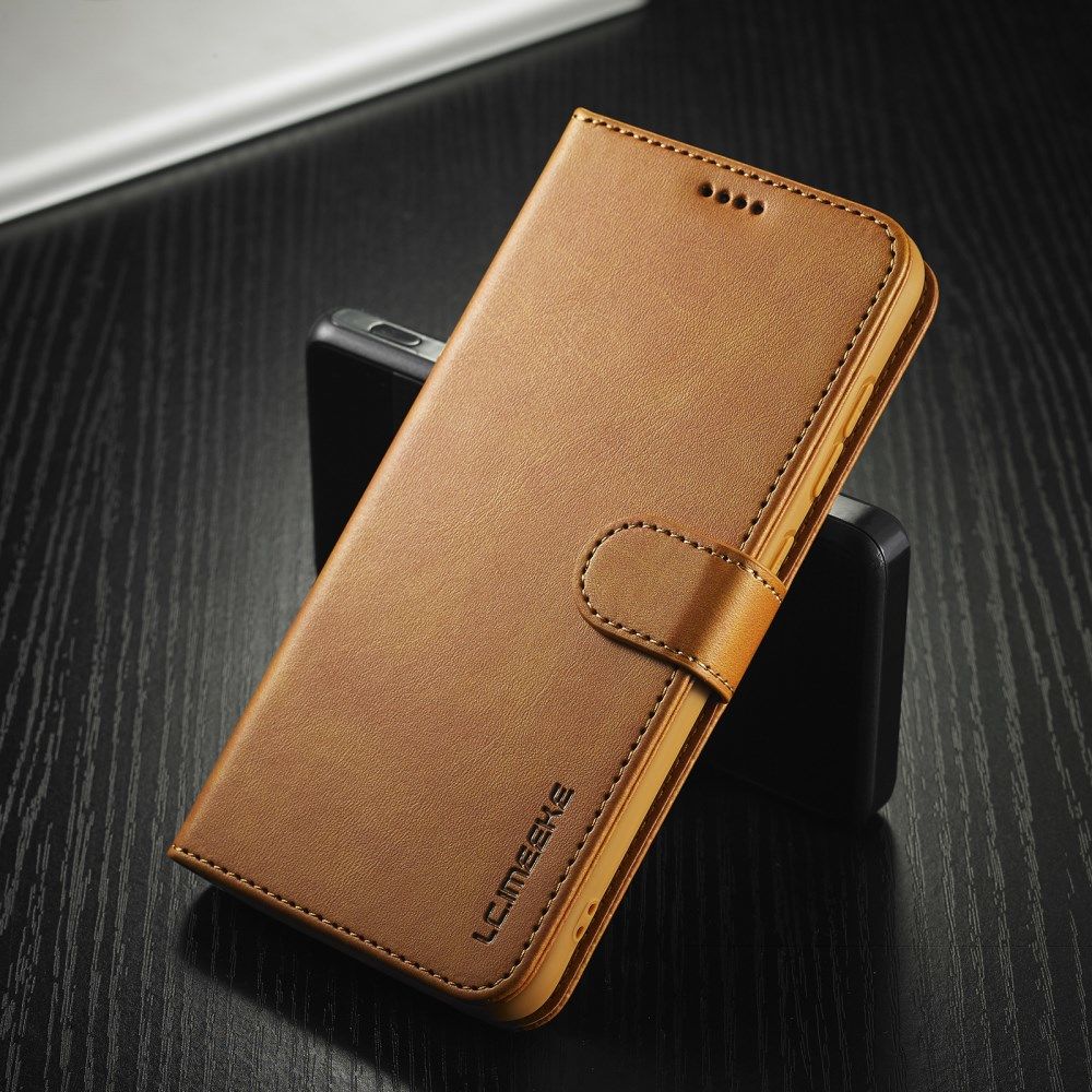 LC.IMEEKE Samsung Galaxy S21 FE Hoesje Wallet Book Case Lichtbruin afbeelding 5