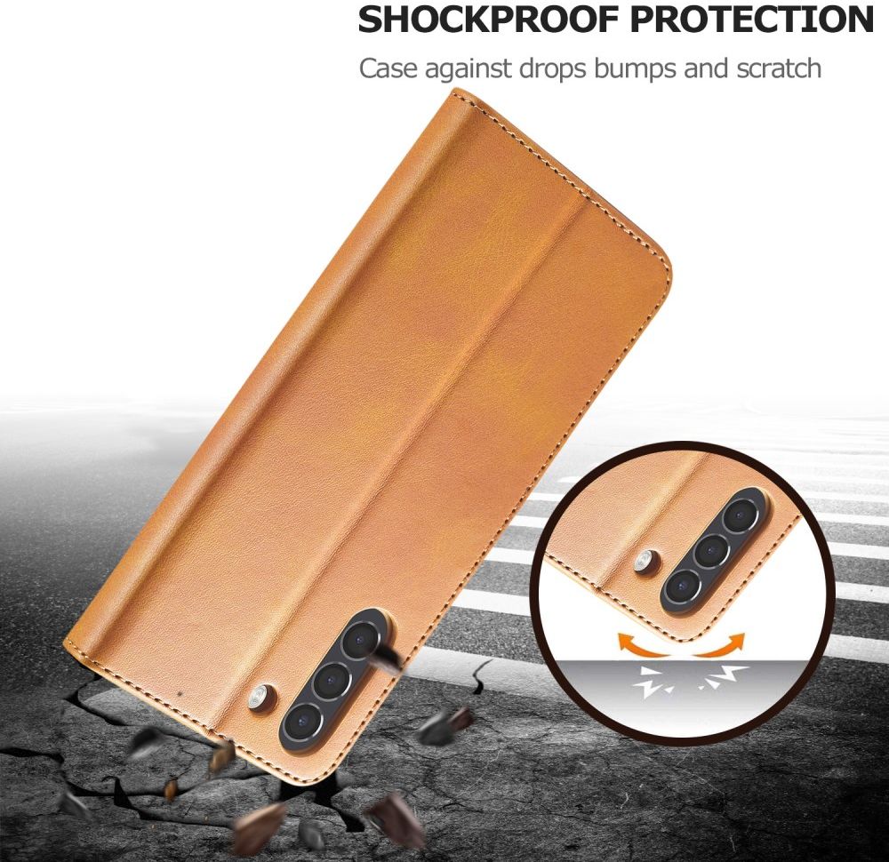 LC.IMEEKE Samsung Galaxy S21 FE Hoesje Wallet Book Case Lichtbruin afbeelding 10