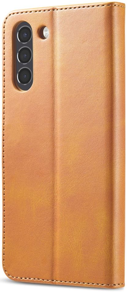 LC.IMEEKE Samsung Galaxy S21 FE Hoesje Wallet Book Case Lichtbruin afbeelding 2