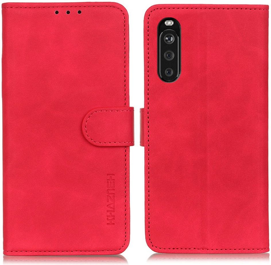 KHAZNEH Sony Xperia 10 III Hoesje Retro Wallet Book Case Rood afbeelding 6