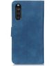 KHAZNEH Sony Xperia 10 III Hoesje Retro Wallet Book Case Blauw