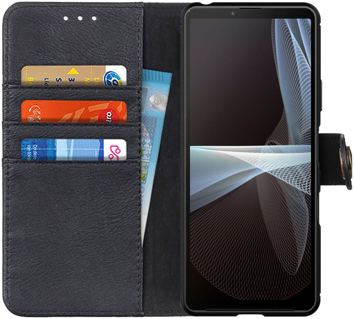 KHAZNEH Sony Xperia 10 III Hoesje Wallet Book Case Zwart afbeelding 1