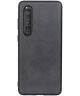 Sony Xperia 1 III Hoesje Back Cover met Kunstleer Coating Zwart