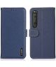 KHAZNEH Sony Xperia 1 III Hoesje Wallet Book Case Echt Leer Blauw