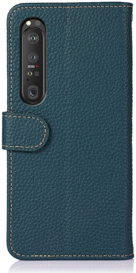 KHAZNEH Sony Xperia 1 III Hoesje Wallet Book Case Echt Leer Groen afbeelding 3
