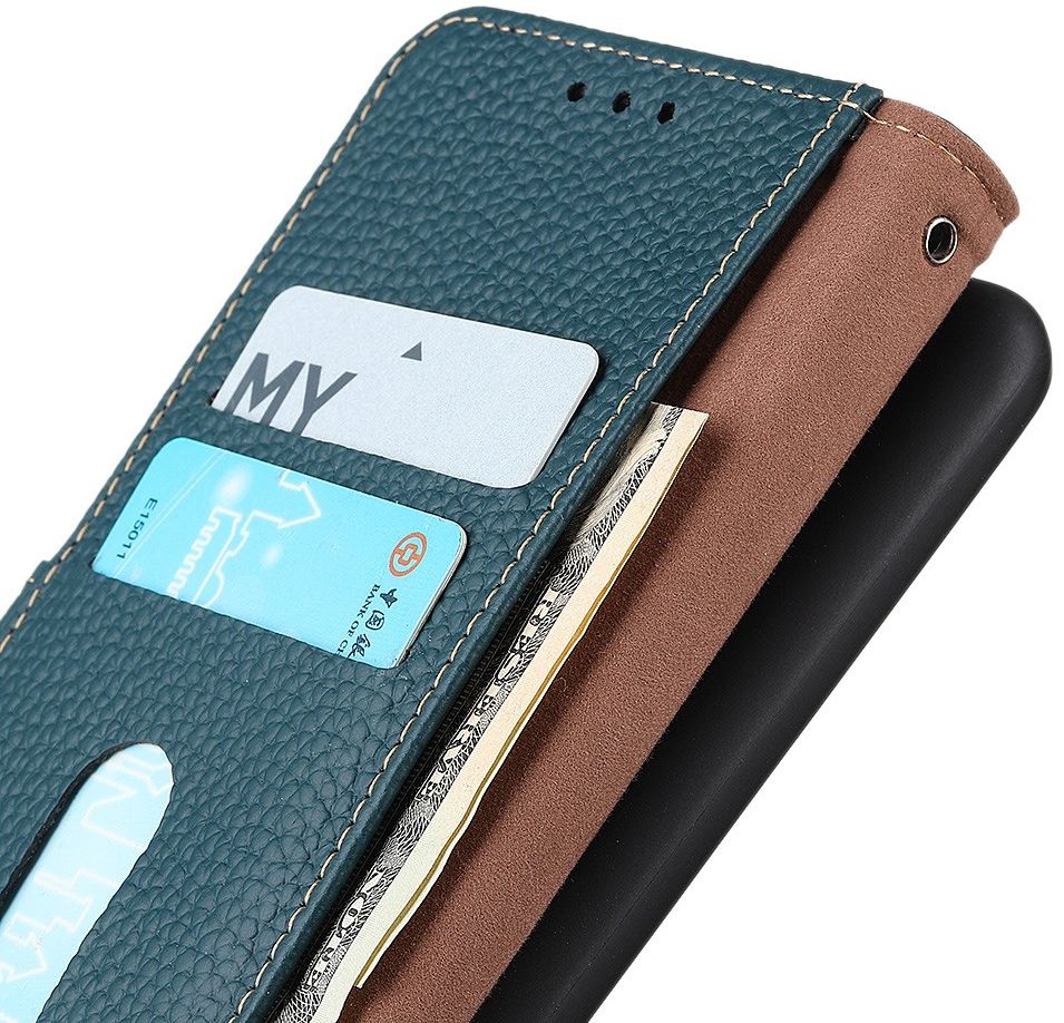 KHAZNEH Sony Xperia 1 III Hoesje Wallet Book Case Echt Leer Groen afbeelding 6