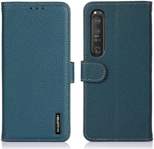 KHAZNEH Sony Xperia 1 III Hoesje Wallet Book Case Echt Leer Groen afbeelding 8