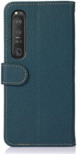 KHAZNEH Sony Xperia 1 III Hoesje Wallet Book Case Echt Leer Groen afbeelding 3