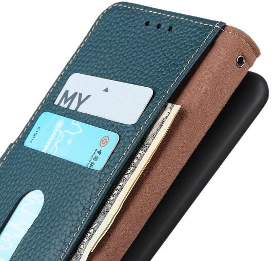 KHAZNEH Sony Xperia 1 III Hoesje Wallet Book Case Echt Leer Groen afbeelding 6