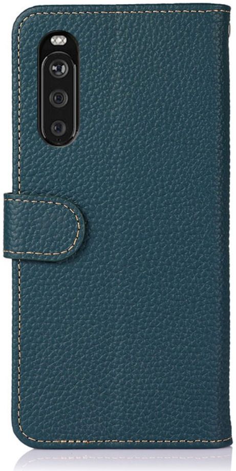 KHAZNEH Sony Xperia 10 III Hoesje Wallet Book Case Echt Leer Groen afbeelding 3